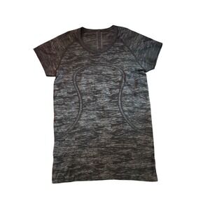 Lululemon Swiftly Tech Short Sleeve Shirt Grey Black Space Dye Seamless Top